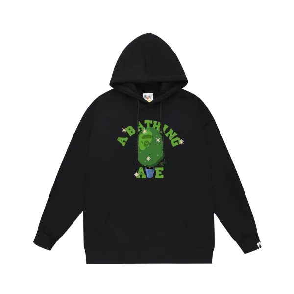 A Bathing Ape Classic Ape Head Graphic Hoodie Black - 9