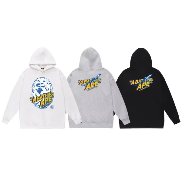 A Bathing Ape Classic Ape Head Graphic Hoodie Black - 12