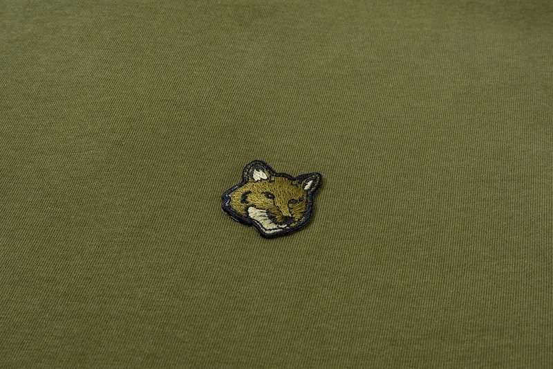 Maison Kitsuné Fox Embroidery T-Shirt Army Green - 17
