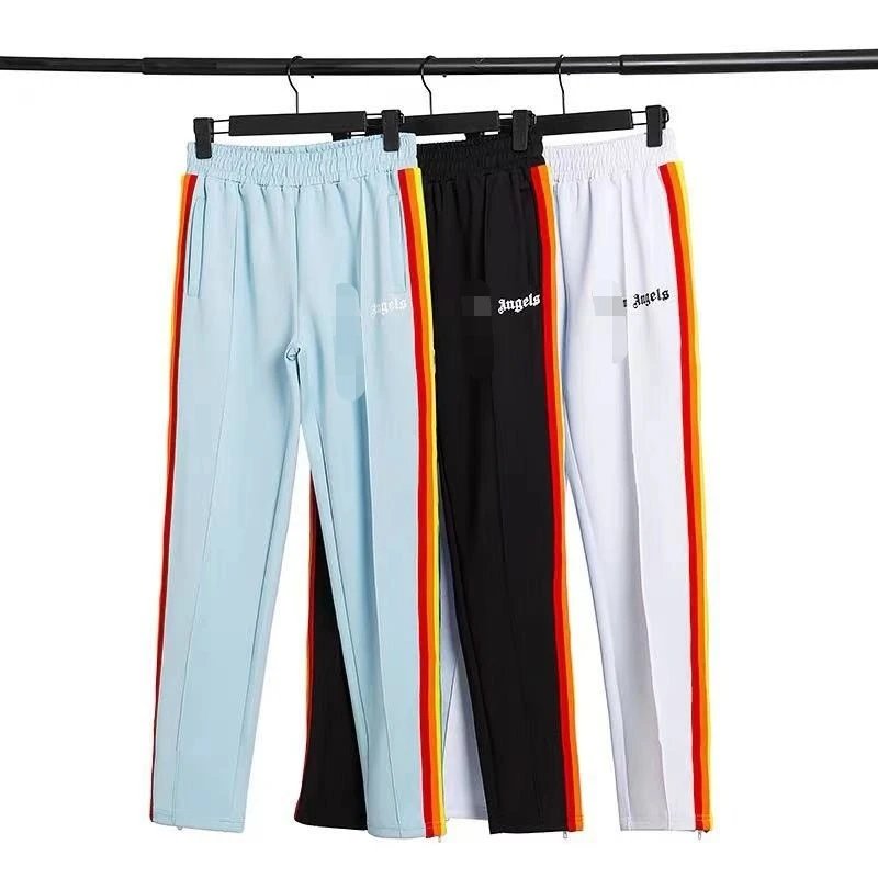 Striped casual pants with color bands photo 2