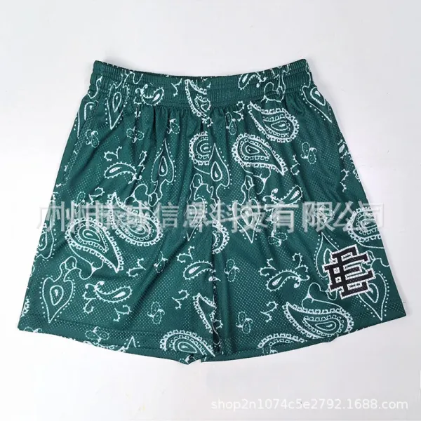 Design Paisley Print Mesh Shorts Green - 1
