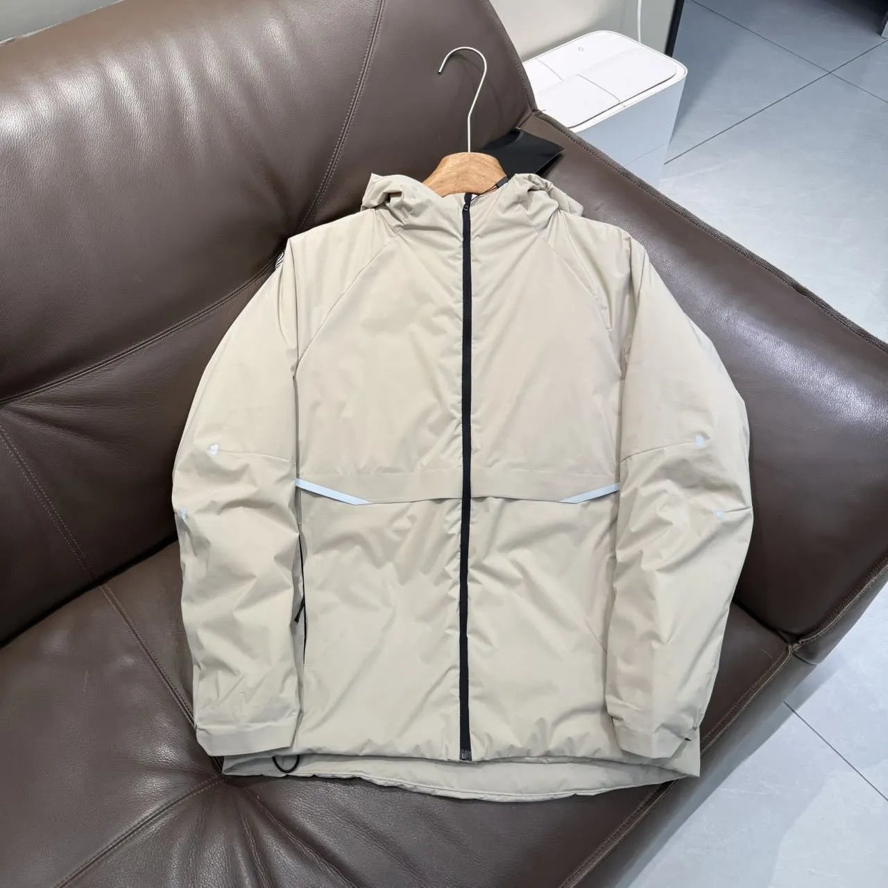 Winter Hood Cotton Puffer Jacket with Reflective Stripe photo 8