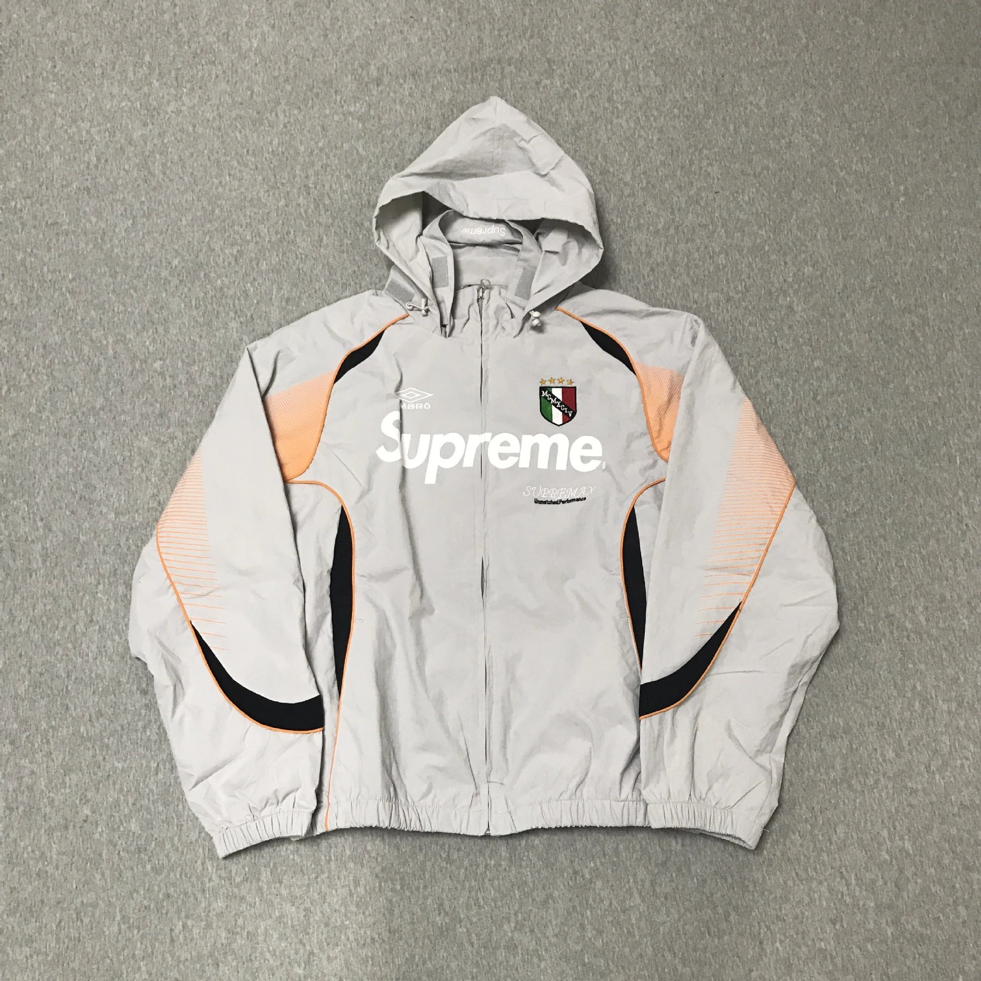 Supreme Jackets Hooded color-block logo-print jacket — 8968 Grey Top