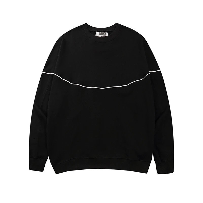 Black Wavy Line Crewneck Sweatshirt [1 style]