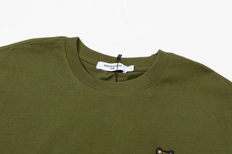Maison Kitsuné Fox Embroidery T-Shirt Army Green - 19