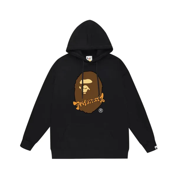 A Bathing Ape Classic Ape Head Graphic Hoodie Black - 1