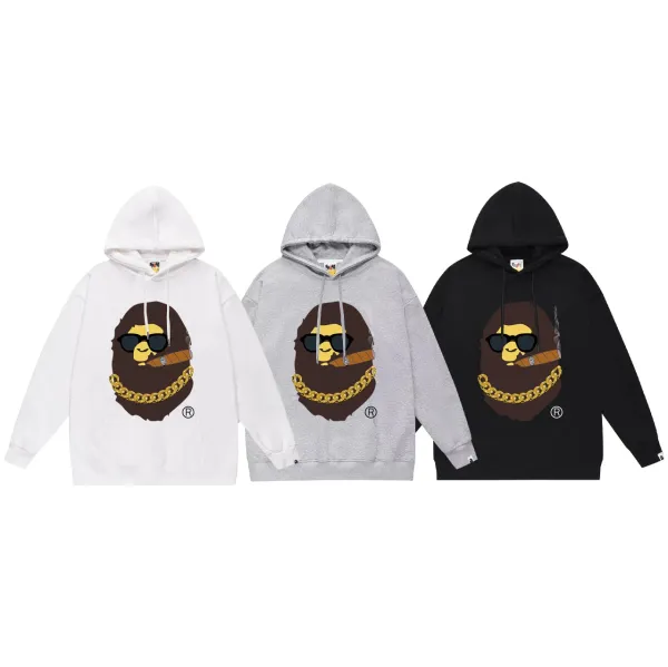 A Bathing Ape Classic Ape Head Graphic Hoodie Black - 26