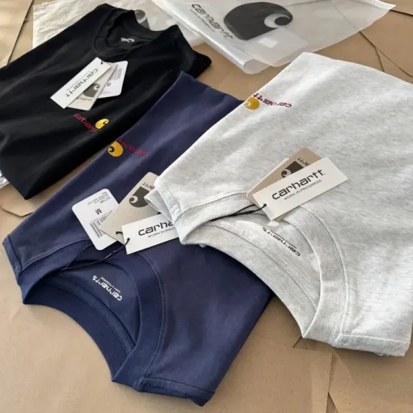 Carhartt Work In Progress Carhartt WIP Logo Embroidered White T-Shirt T-Shirts - 37