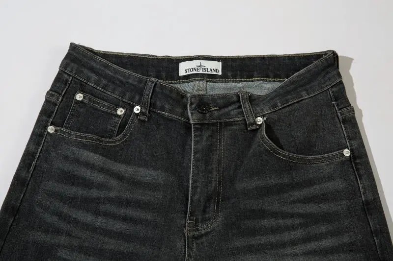 Stone Island Tank Shield Ghost Piece Black Distressed Slim Fit Jeans - 17