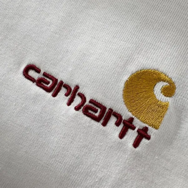 Carhartt Work In Progress Carhartt WIP Logo Embroidered White T-Shirt T-Shirts - 48