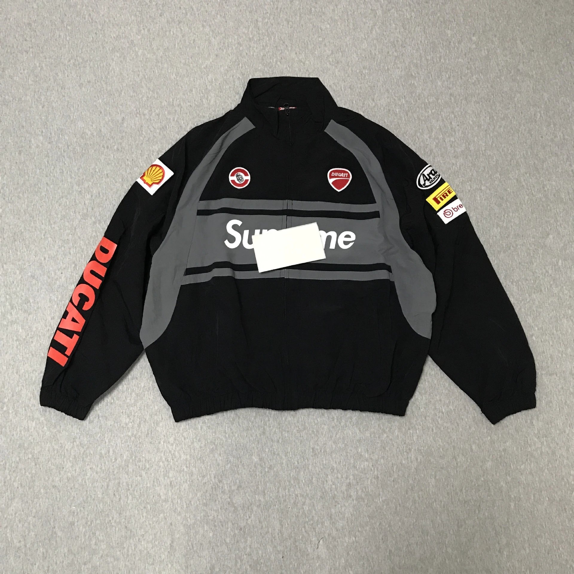 Supreme Jackets Hooded color-block logo-print jacket — 8967 Black Top