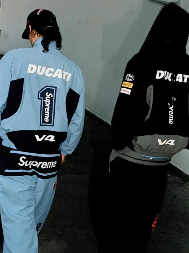 Supreme Jackets Hooded color-block logo-print jacket product detail image 2