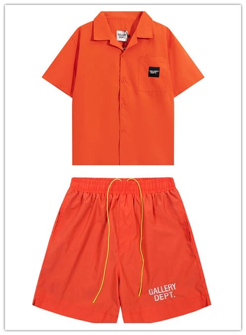 Gallery Dept Olive Green Camp Shirt and Shorts Set - 4