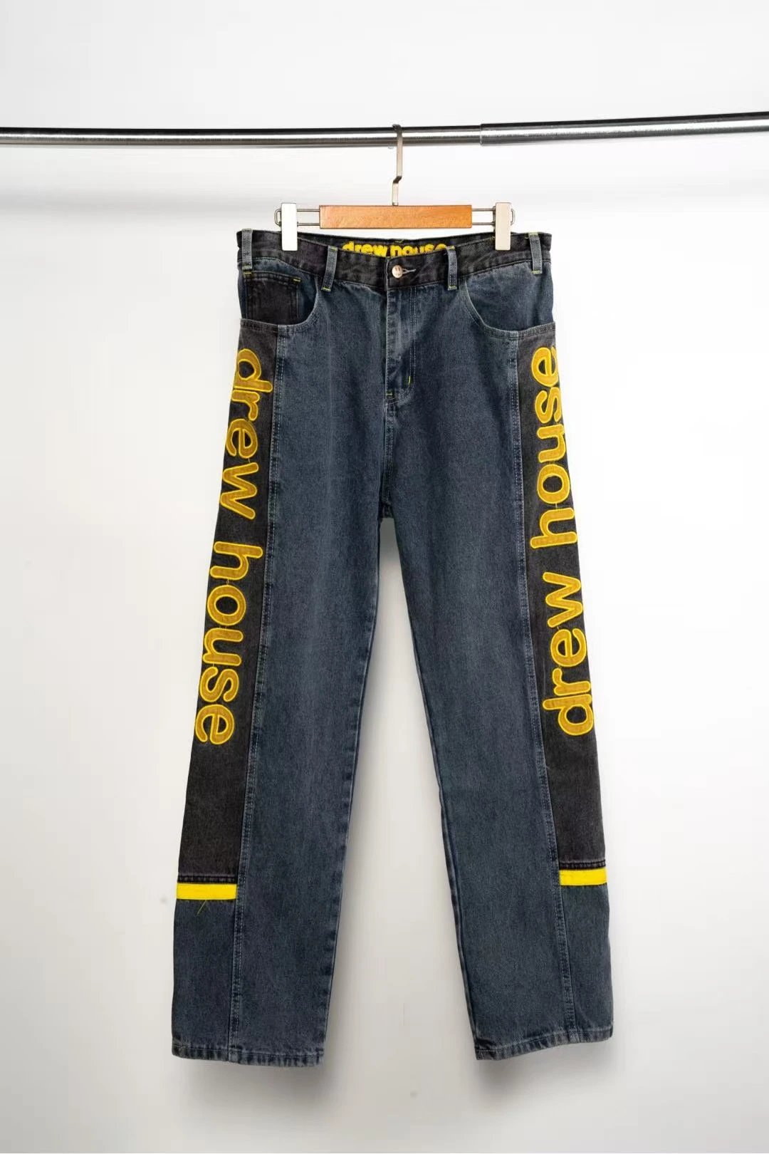 Spliced Iron Cross Denim Jeans Unisex photo 8