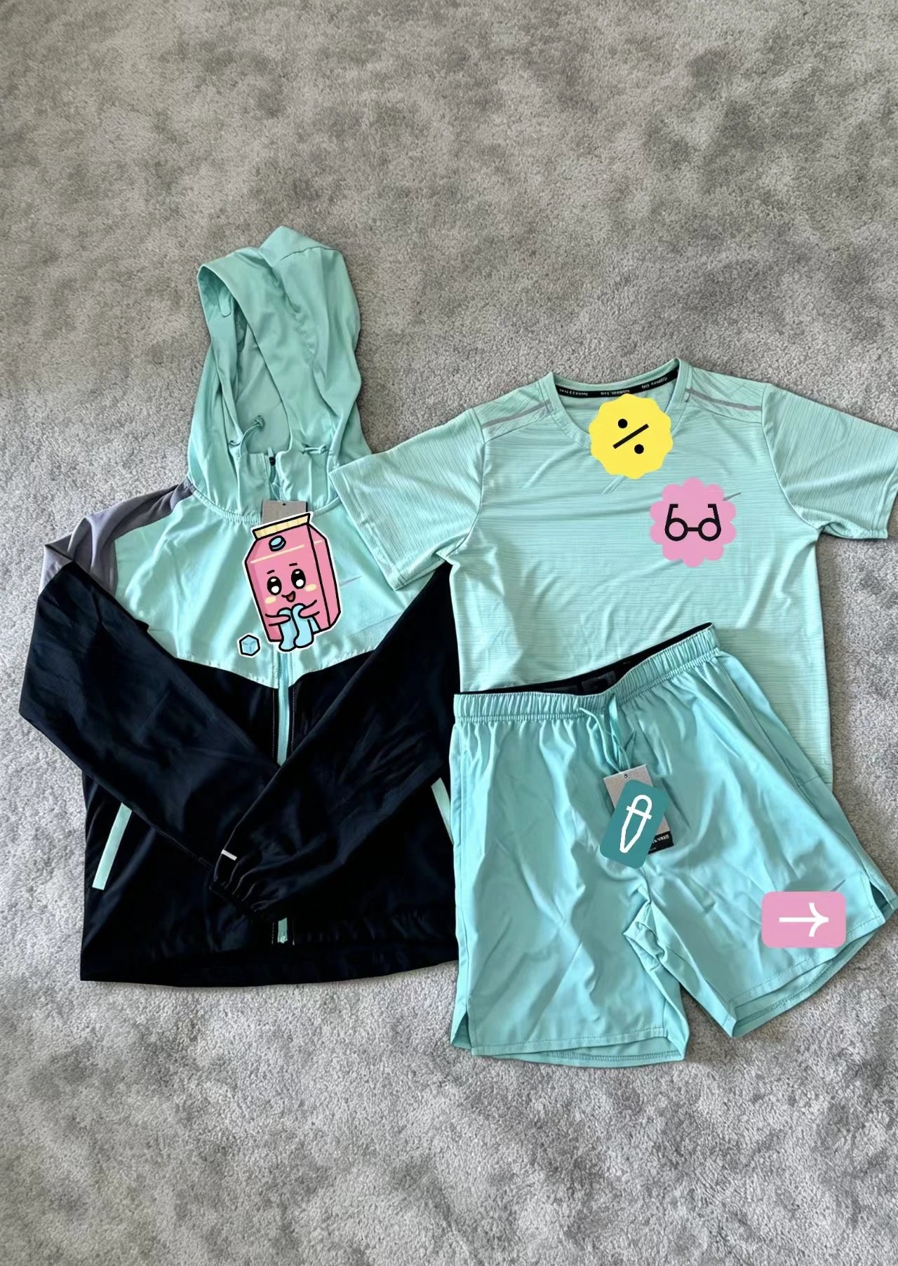 Logo Reflective Tracksuit Windproof Sports Hoodie photo 6