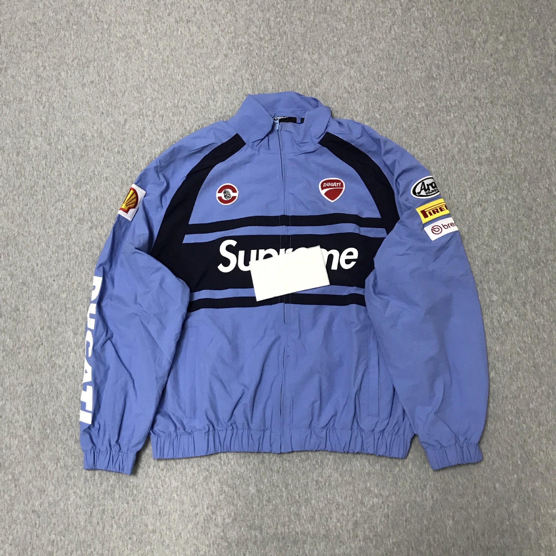 Supreme Jackets Hooded color-block logo-print jacket — 8967 Blue Top