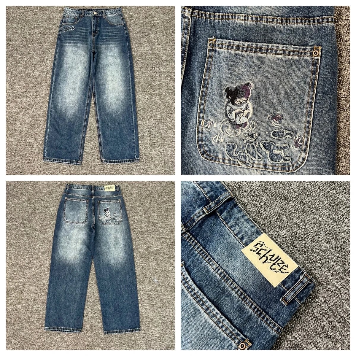 Schwarz Gallery Patchwork Distressed Jeans - 4