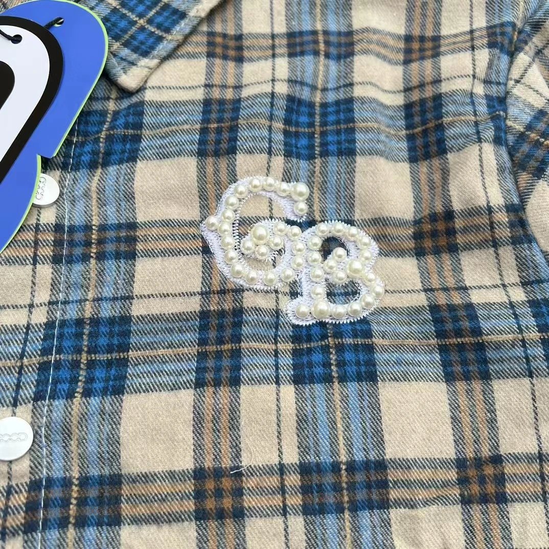 Plaid Long Sleeve Shirt with Pearl Buttons photo 7
