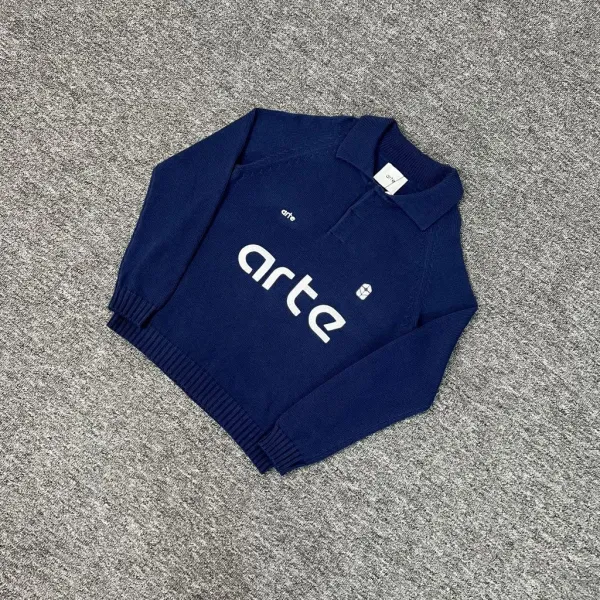 Arte Knit Polo Cream Sweater - 14