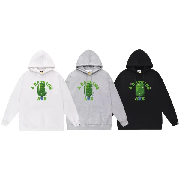 A Bathing Ape Classic Ape Head Graphic Hoodie Black - 5