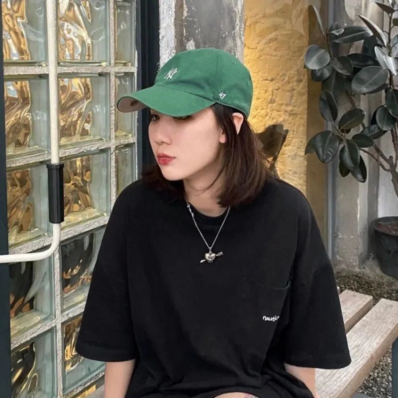Cotton Pocket Embroidery Long Sleeve T-Shirt Couple Vintage photo 5