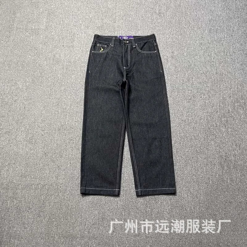 ADWYSD Letter Print Denim Jeans photo 2