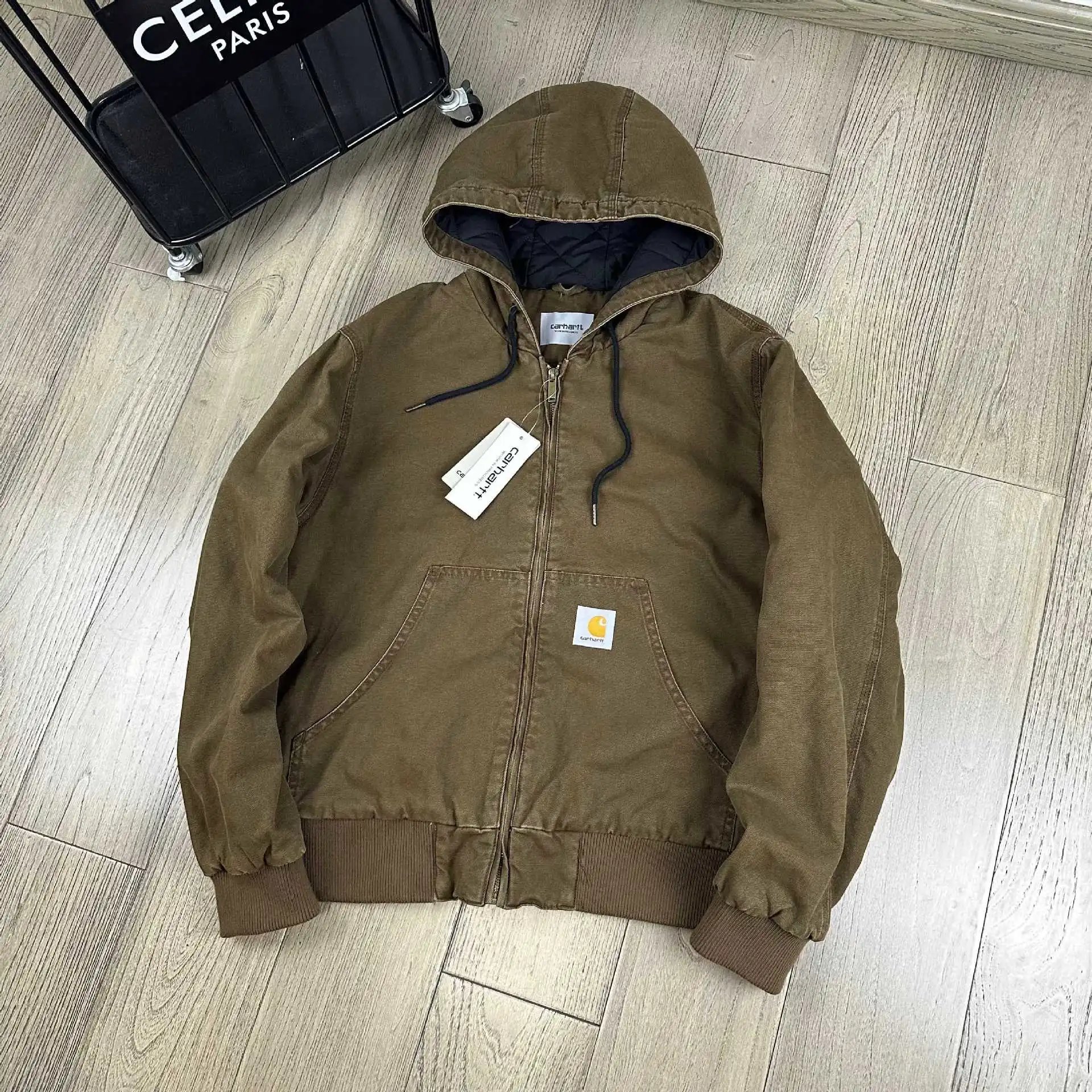 140 Vintage Washed Canvas Hooded Cargo Jacket photo 4