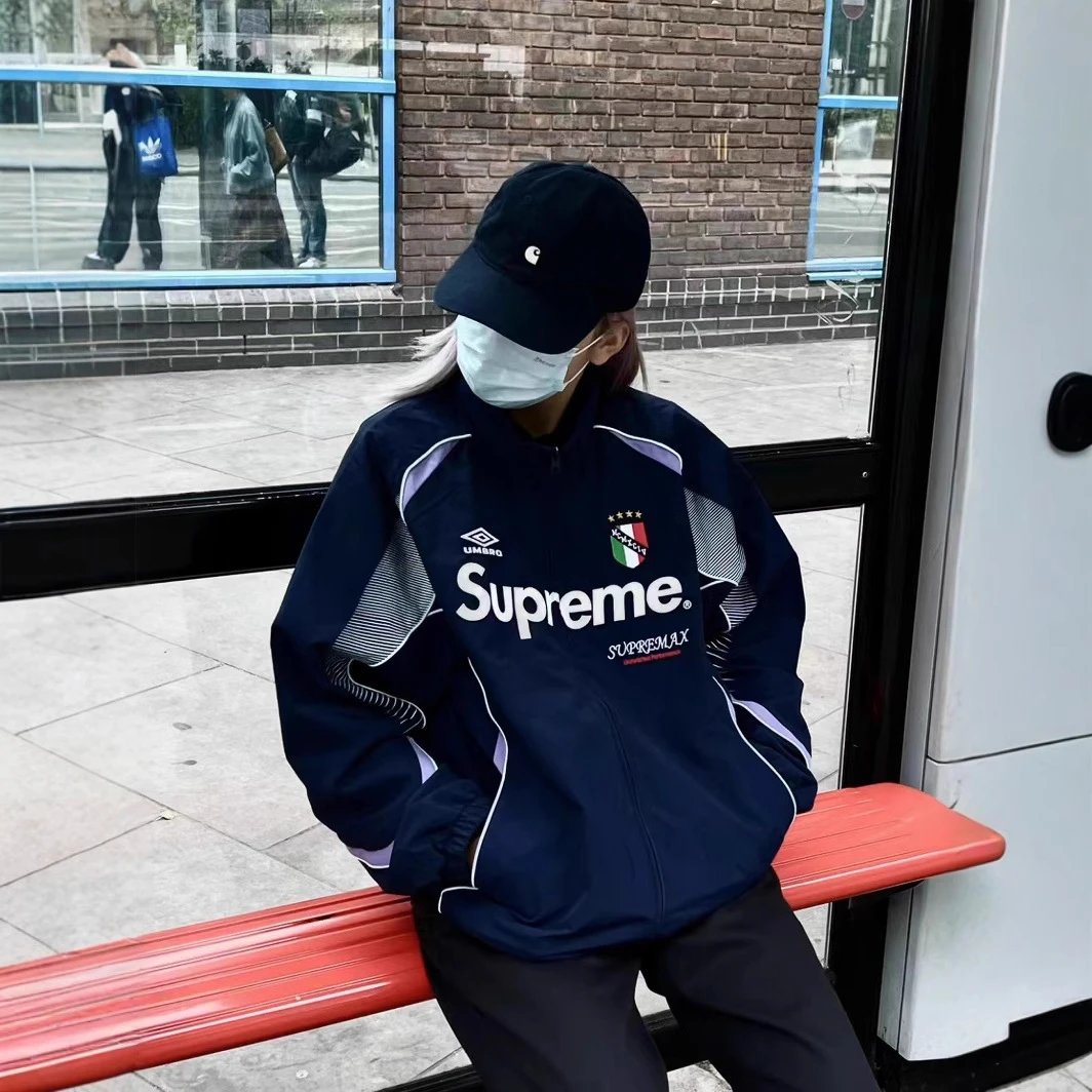 Supreme Jackets Hooded color-block logo-print jacket image 7