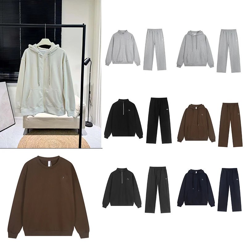 Correct version of pure cotton looped hooded sweatshirt, loose casual men's and women's zipper set