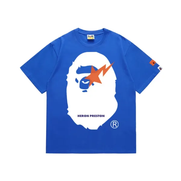 A Bathing Ape x Heron Preston Blue Ape Head T-Shirt - 1