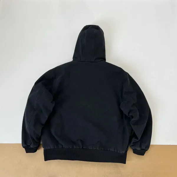 Carhartt WIP Active Jacket Charcoal Gray Hooded Workwear Jacket - 30