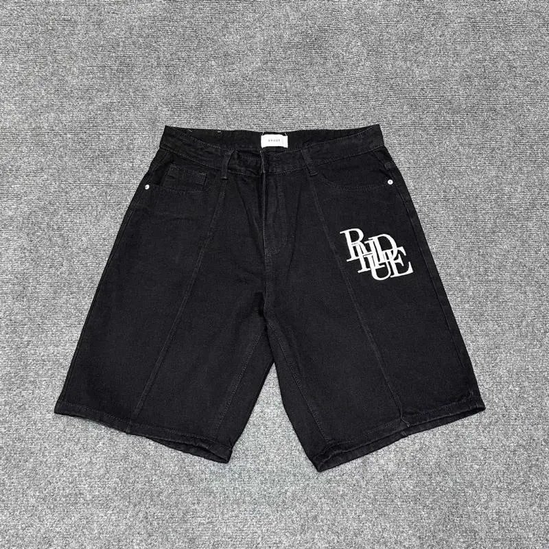 Letter Logo Embroidered Denim Shorts photo 2