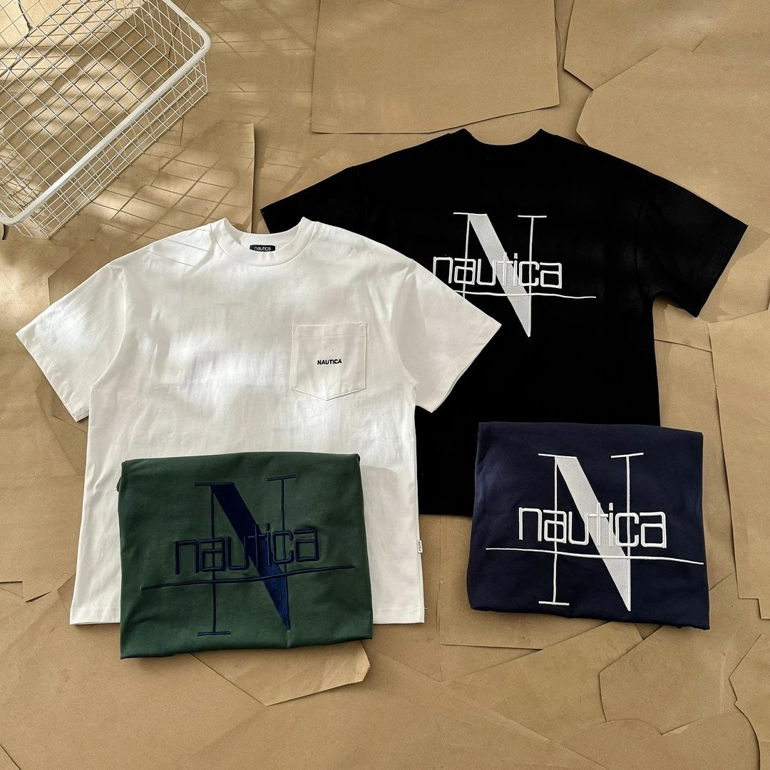 Back Letter Embroidery T-Shirt Couple Matching Oversized photo 3