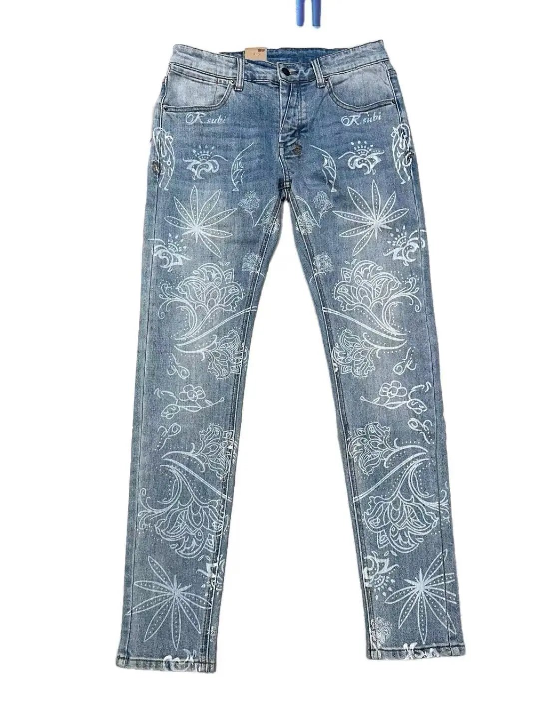 Splatter Print Distressed Jeans photo 7
