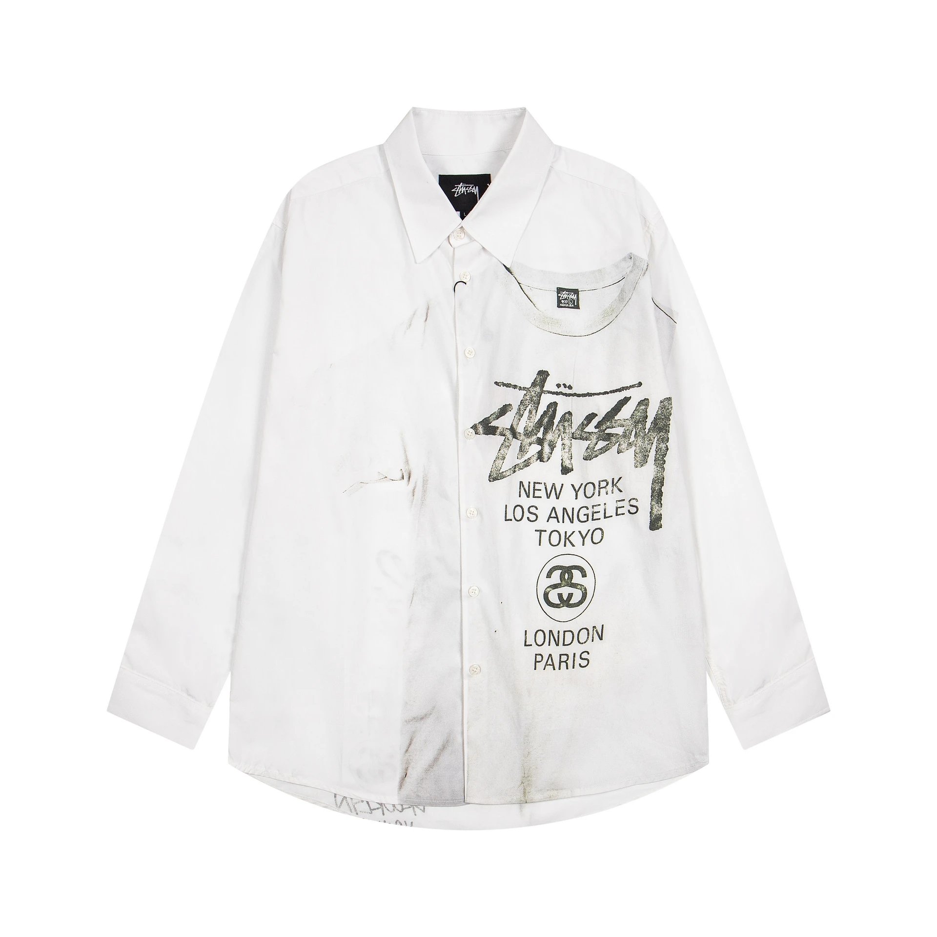 Distressed Print Long Sleeve Shirt photo 4