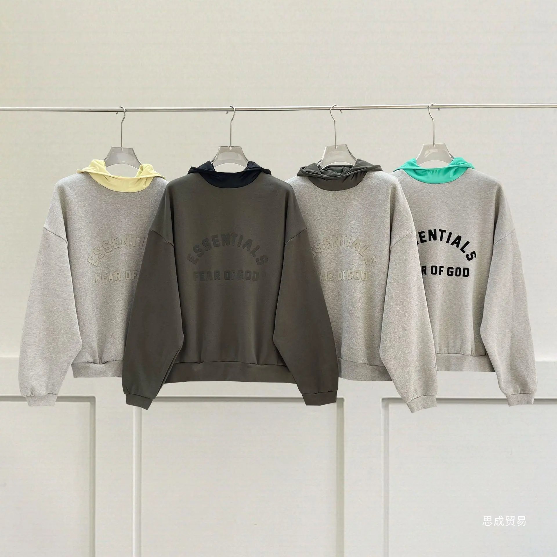 Contrast Colorblock Crew Neck Fleece Hoodie photo 7