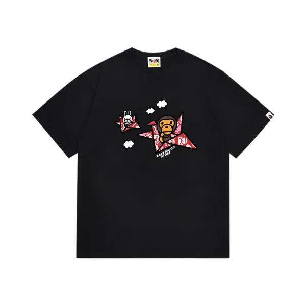 A Bathing Ape x Baby Milo Store Origami Monkey Black T-Shirt - 1