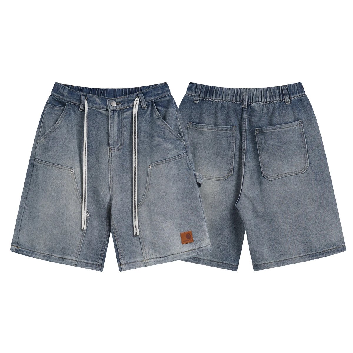 Classic Multi-Pocket Washed Denim Shorts photo 6