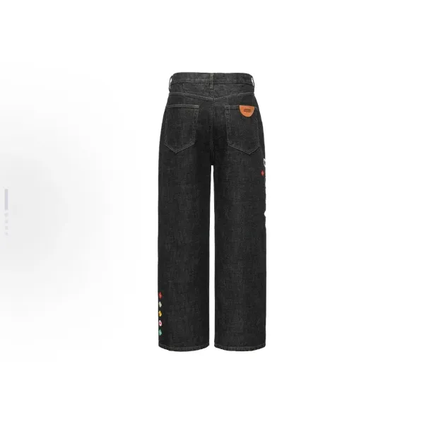 Maison Margiela Tabi Embroidered Wide-Leg Jeans Black - 6