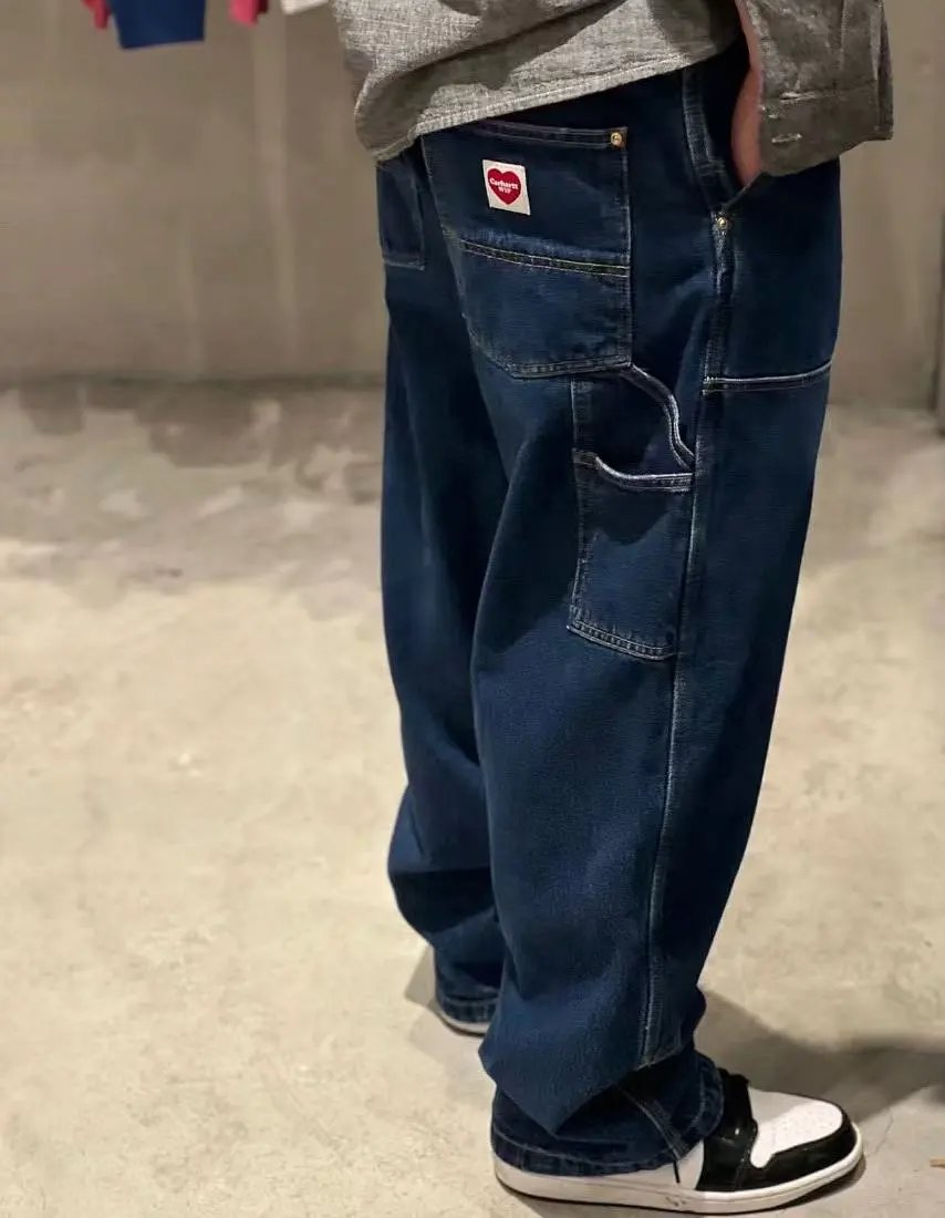 Washed Denim Jeans with Rivets photo 7