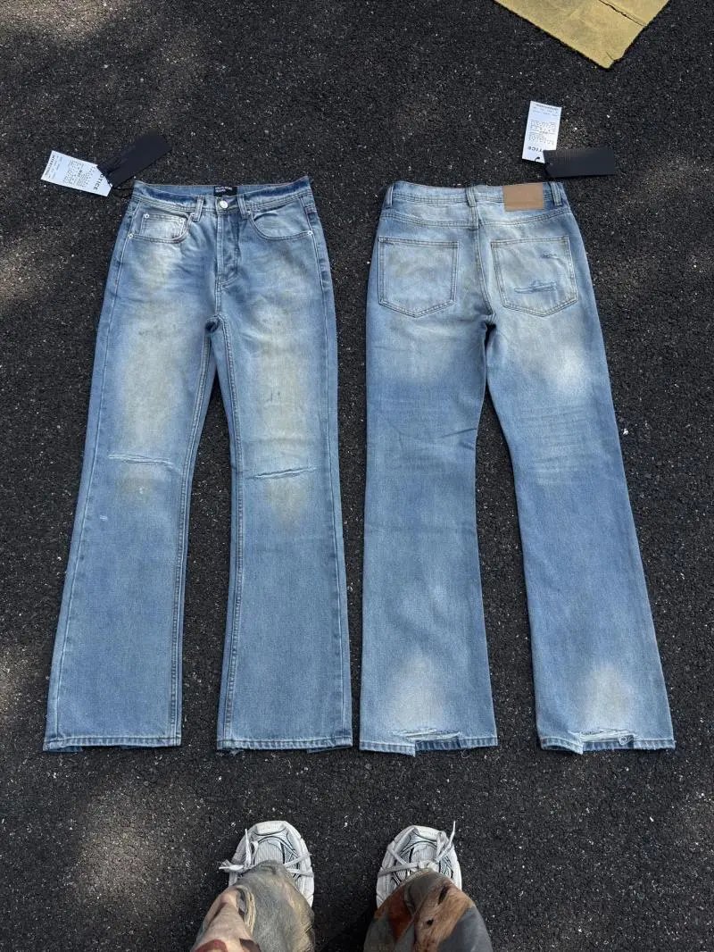 Badge Distressed Vintage Denim Jeans photo 8