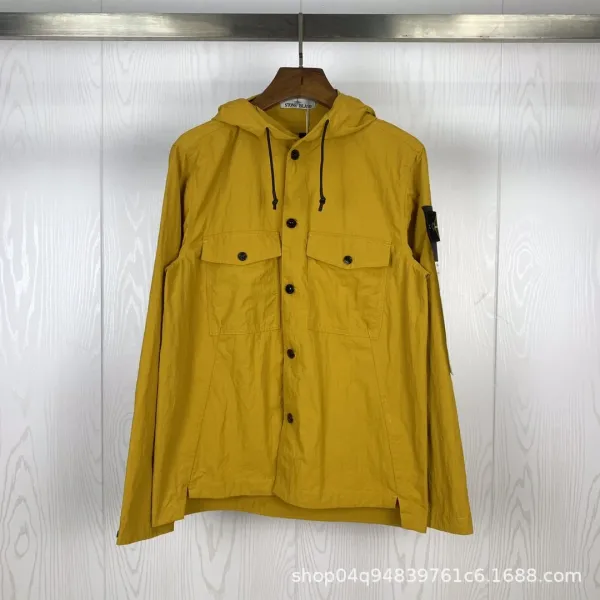 Stone Island Hooded Field Jacket Mustard Yellow Outerwear - 1