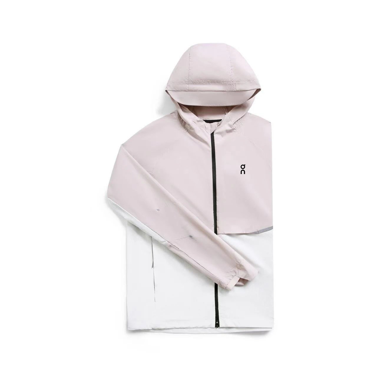 On Jackets Hooded Color-Block Zip Jacket — Light Pink
