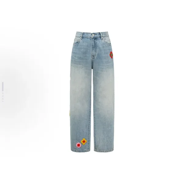Maison Margiela Tabi Embroidered Wide-Leg Jeans Black - 4