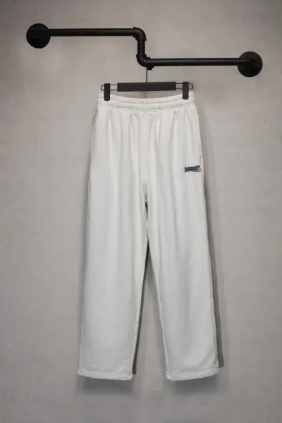 Balenciaga Logo-Embroidered White Sweatpants - 1