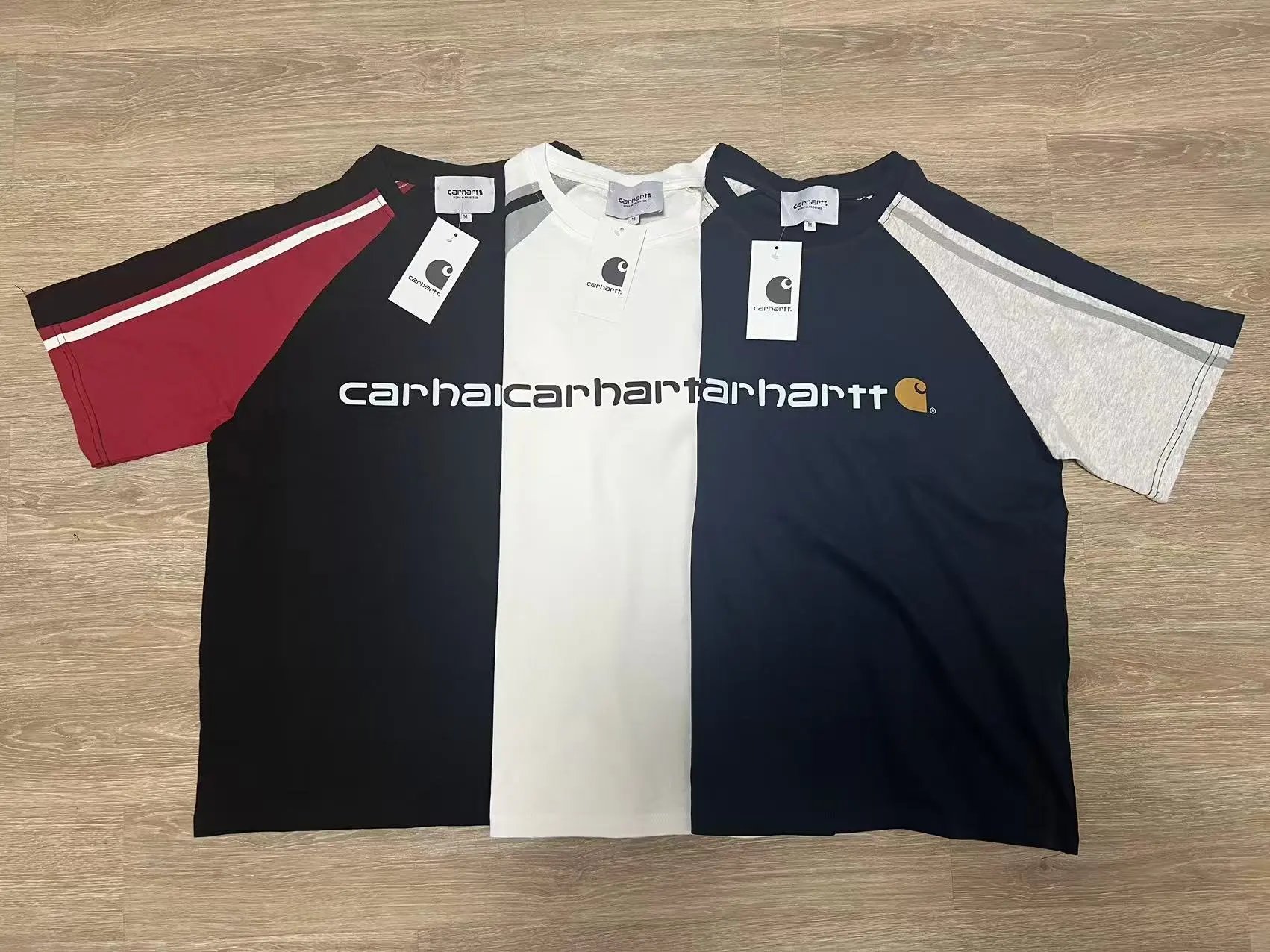 Cotton Crewneck Color Block T-Shirt photo 6