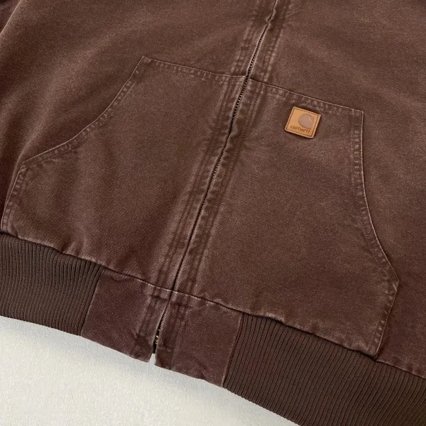 Carhartt WIP Active Jacket Charcoal Gray Hooded Workwear Jacket - 35