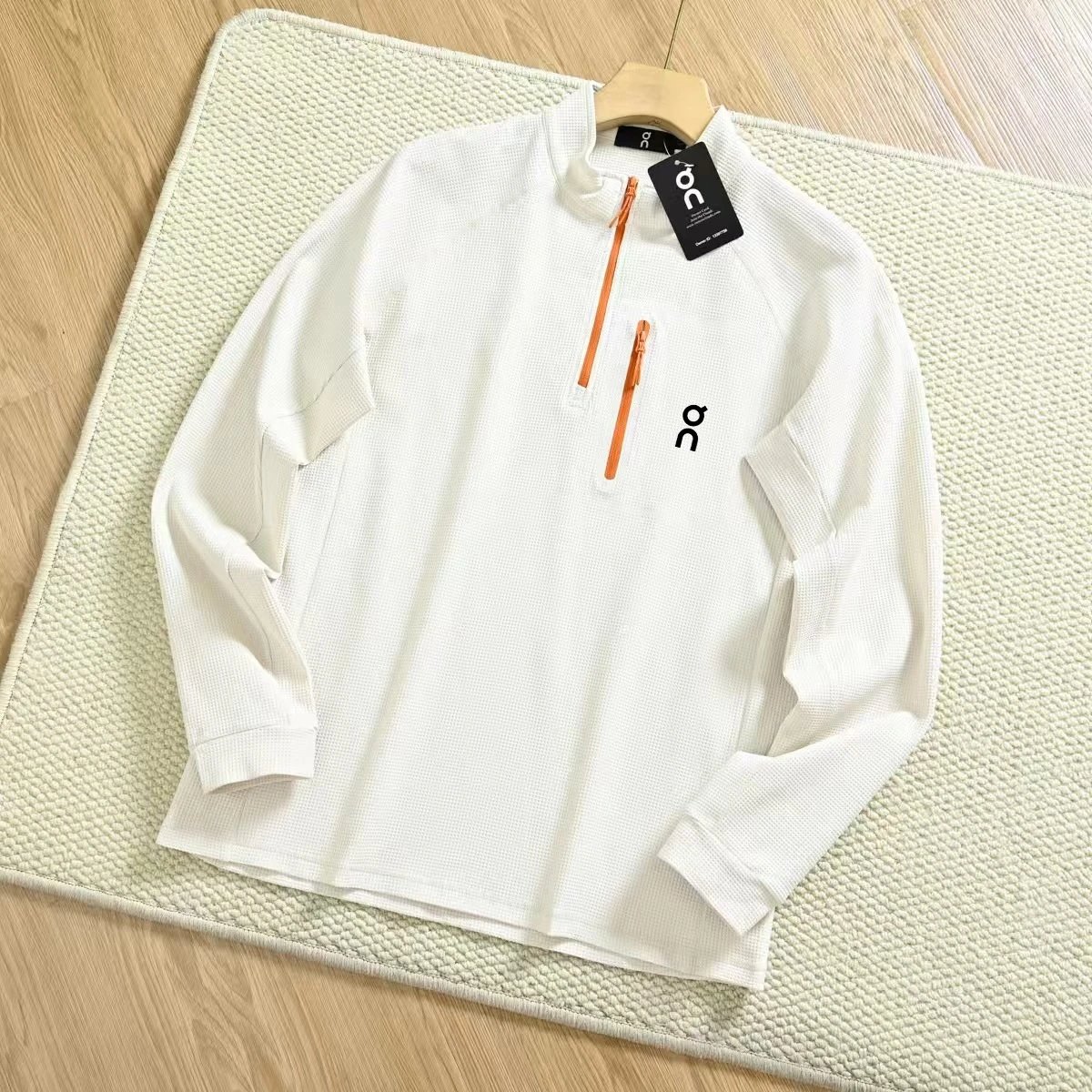 Half Zip Mock Neck Waffle Jacket photo 6