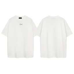 thumbnail for Metal logo logo stud lettering loose couple short sleeve crew neck men's and women's t-shirts