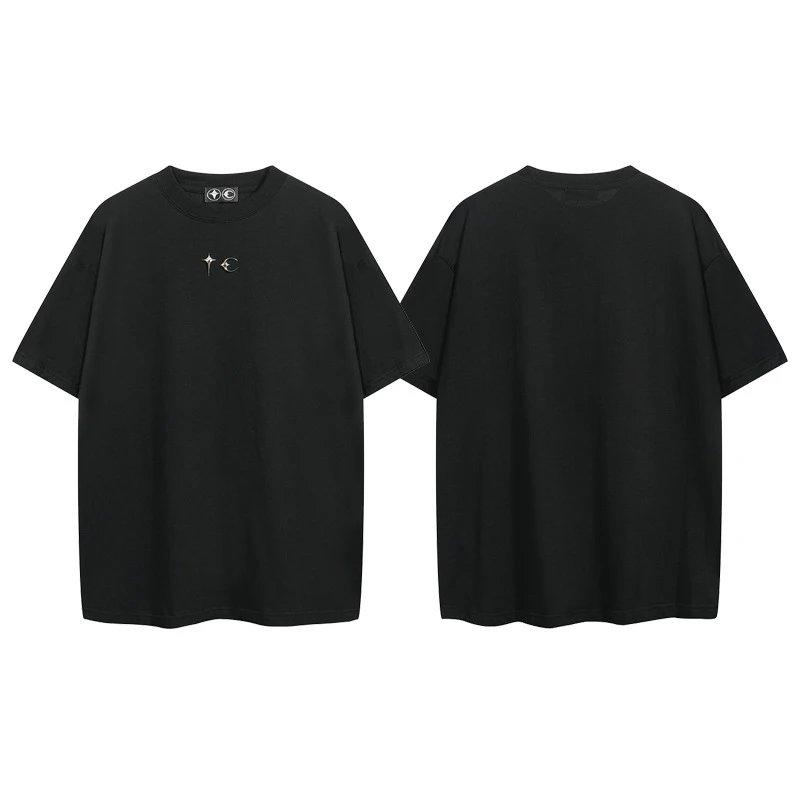 Metal Logo Rivet Letter Couple T-Shirt photo 2